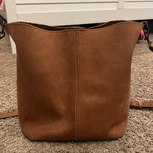 Leather bucket bag